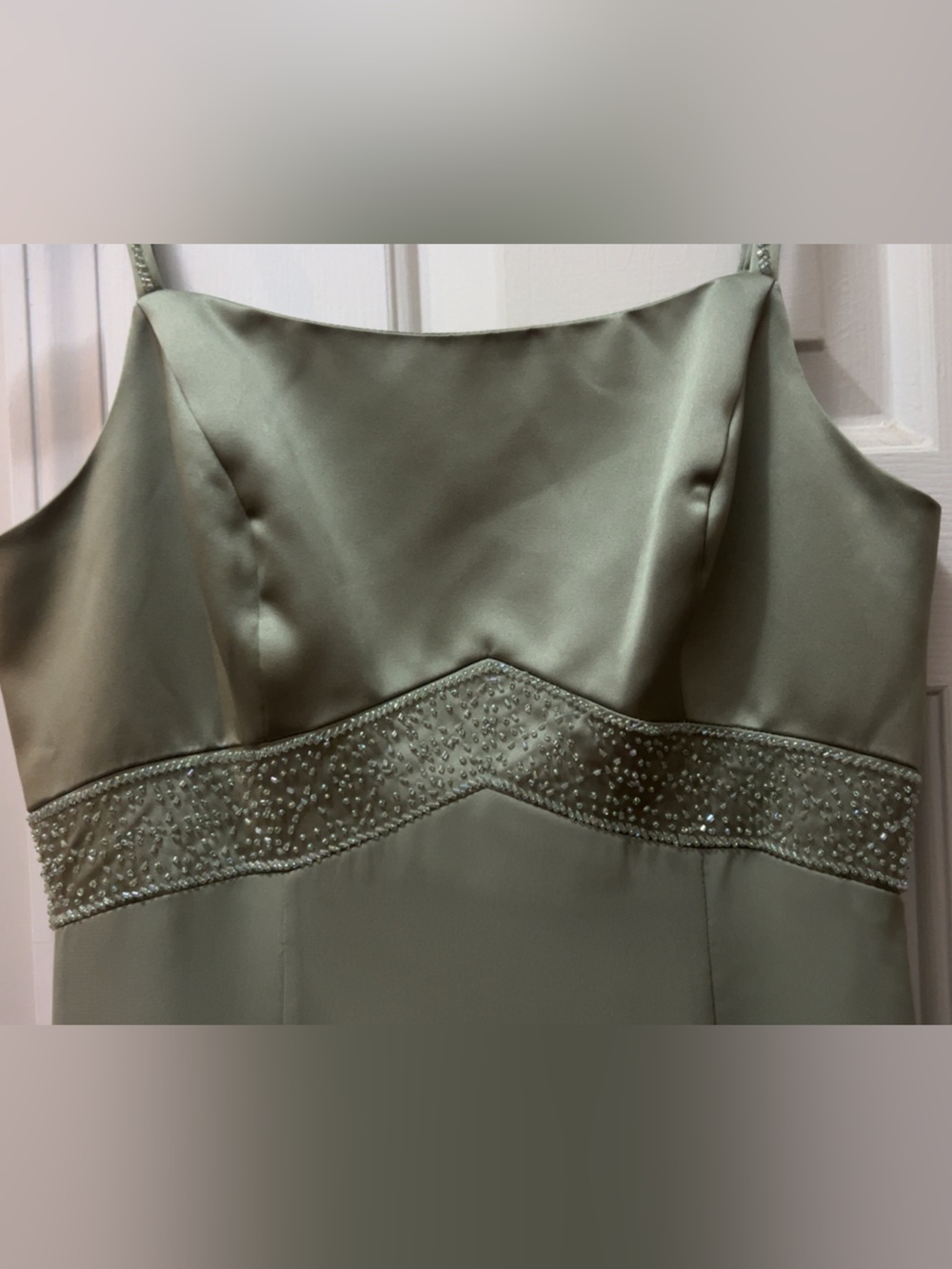 Alfred Angelo Sage Green Spaghetti-Strap Dress - Picture 4 of 17